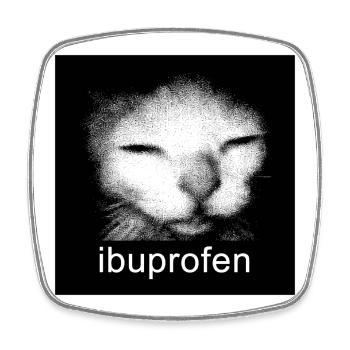 Ibuprofen Cat Shirt | Dark Humor Meme Aesthetic Te - Viereckiger Kühlschrankmagnet - Weiß - Vorne