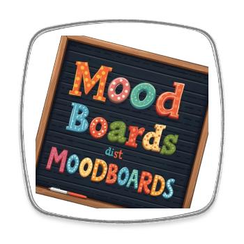 Mood Boards – Bunte Typografie - Viereckiger Kühlschrankmagnet - Weiß - Vorne