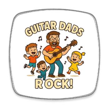 Les papas guitaristes sont déchirants ! Chemise drôle de papa guitariste - Magnet carré - blanc - Devant