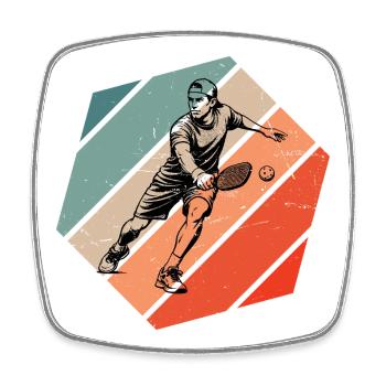 Pickleball Coach Gift for Pickleball Game Fans - Square fridge magnet - white - Front