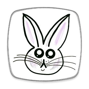 Lapin Lapin de Pâques Lapin - Magnet carré - blanc - Devant
