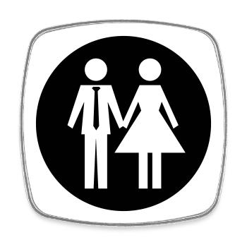 Paar Ehe Couple - Viereckiger Kühlschrankmagnet - Weiß - Vorne