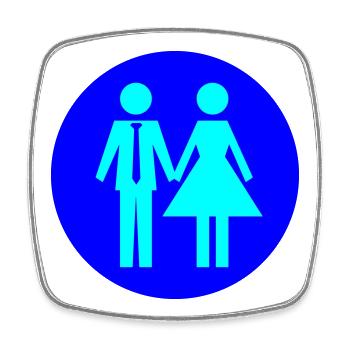 Paar Ehe Couple - Viereckiger Kühlschrankmagnet - Weiß - Vorne