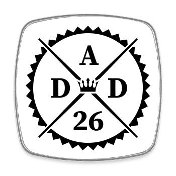 dad_26 - Viereckiger Kühlschrankmagnet - Weiß - Vorne