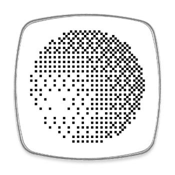 Conception en cercle à partir des points - Magnet carré - blanc - Devant