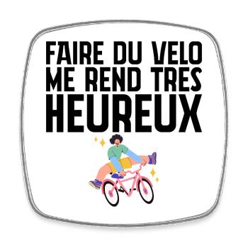 Faire du Vélo Me Rend Très Heureux - Cyclisme - Magnet carré - blanc - Devant
