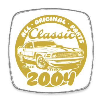 22. Geburtstag - Klassiker Musclecar 05/2004 - Viereckiger Kühlschrankmagnet - Weiß - Vorne