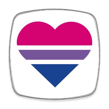 Pride Flag Heart · Bisexual - Square fridge magnet - white - Front