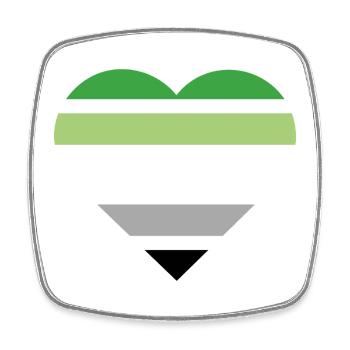 Pride Flag Heart · Aromantic - Viereckiger Kühlschrankmagnet - Weiß - Vorne