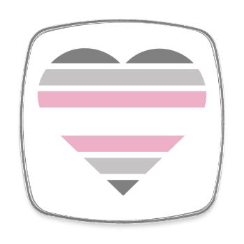 Drapeau de la fierté Cœur · Demigirl - Magnet carré - blanc - Devant