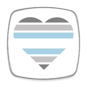 Drapeau de la fierté Cœur · Demiboy - Magnet carré - blanc - Devant