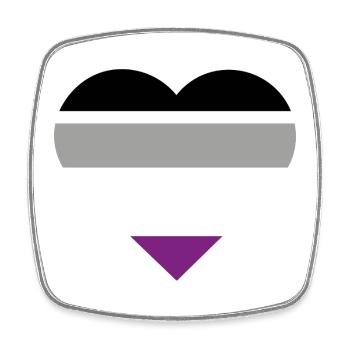 Pride Flag Heart · Asexual - Viereckiger Kühlschrankmagnet - Weiß - Vorne
