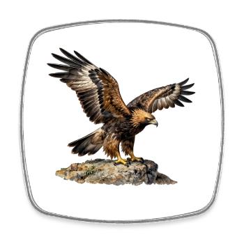 Adler im Flug auf steilem Felsen - Viereckiger Kühlschrankmagnet - Weiß - Vorne