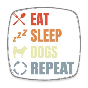 Routine de propriétaire de chien - Magnet carré - blanc - Devant