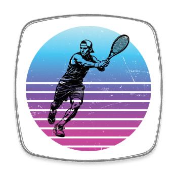 Geschenkidee für einen Tennis mit Tennis - Viereckiger Kühlschrankmagnet - Weiß - Vorne