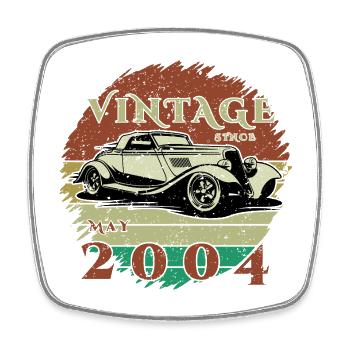 22e anniversaire - Classiques - Vintage depuis 05/2004 - Magnet carré - blanc - Devant