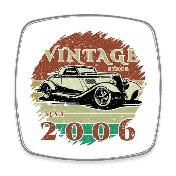 20e anniversaire - Classique - Vintage depuis 05/2006 - Magnet carré - blanc - Devant