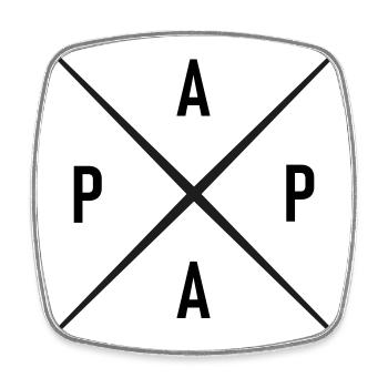 papa - Viereckiger Kühlschrankmagnet - Weiß - Vorne