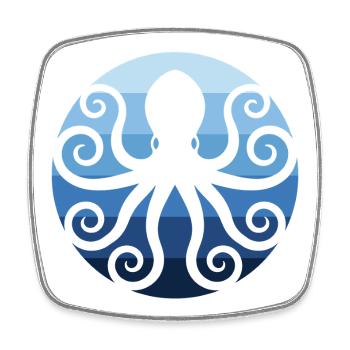Oktopus im Ozean - Viereckiger Kühlschrankmagnet - Weiß - Vorne