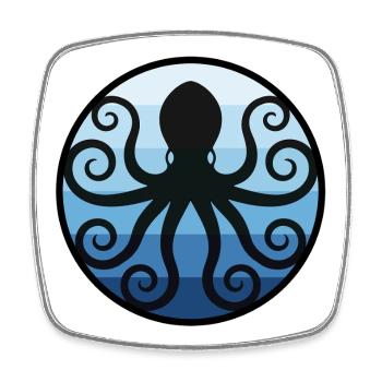 Schwarzer Oktopus im Ozean - Viereckiger Kühlschrankmagnet - Weiß - Vorne