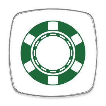 Casino-Münze - Viereckiger Kühlschrankmagnet - Weiß - Vorne