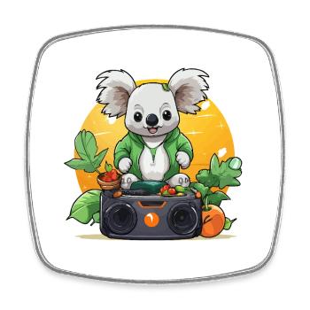 Koala DJ at Gartenbeats - Square fridge magnet - white - Front