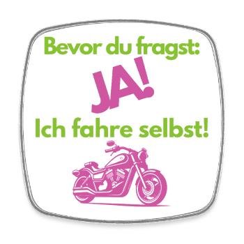 Bevor du fragst JA Ich fahre selbst Motorrad - Viereckiger Kühlschrankmagnet - Weiß - Vorne