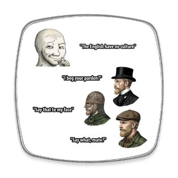 PROENGLAND - Viereckiger Kühlschrankmagnet - Weiß - Vorne