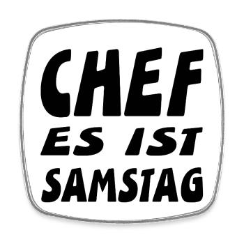 Chef - Viereckiger Kühlschrankmagnet - Weiß - Vorne