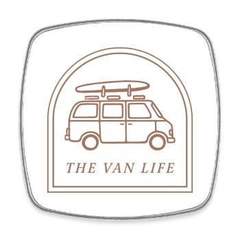 Van life surf road trip beach aesthetic - Square fridge magnet - white - Front
