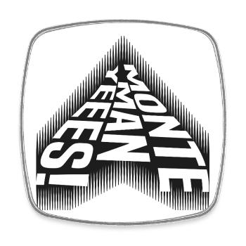 Monte Man Yeees - Cool Saying - Square fridge magnet - white - Front