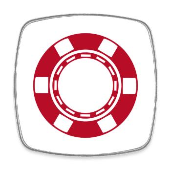 Casino coin - Square fridge magnet - white - Front
