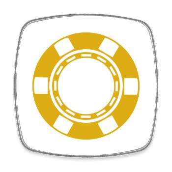 Casino coin - Square fridge magnet - white - Front