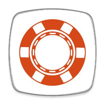 Casino coin - Square fridge magnet - white - Front