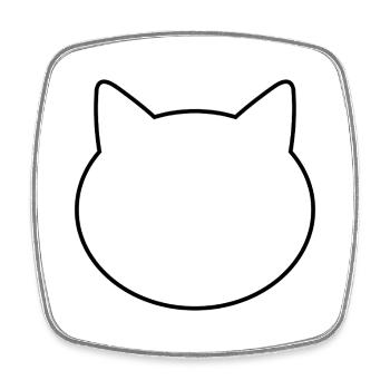Tête de chat - Magnet carré - blanc - Devant