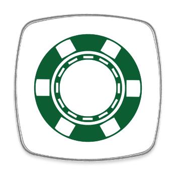 Casino-Münze - Viereckiger Kühlschrankmagnet - Weiß - Vorne