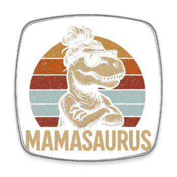 Mamasaurus Mama Mutter Geschenkidee Humor Lustig - Viereckiger Kühlschrankmagnet - Weiß - Vorne