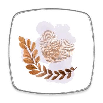 Liebe Herz Fingerabdruck Aquarellkreis Geschenk - Viereckiger Kühlschrankmagnet - Weiß - Vorne