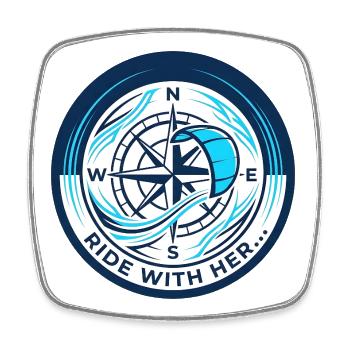 compass - Square fridge magnet - white - Front