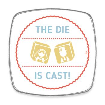 Die Würfel sind gefallen! (Stag Party Game Over-Patch / 3C) - Viereckiger Kühlschrankmagnet - Weiß - Vorne