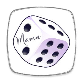 Dice Board Gamer Mom - Square fridge magnet - white - Front
