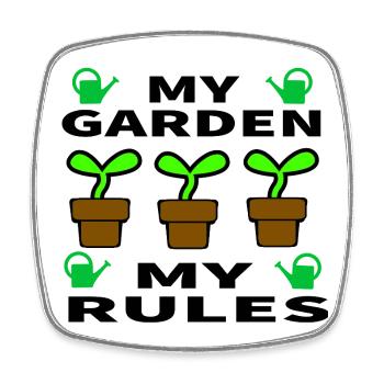 Garten - Viereckiger Kühlschrankmagnet - Weiß - Vorne