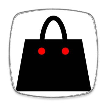 Handtasche - Viereckiger Kühlschrankmagnet - Weiß - Vorne