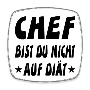 Chef - Viereckiger Kühlschrankmagnet - Weiß - Vorne
