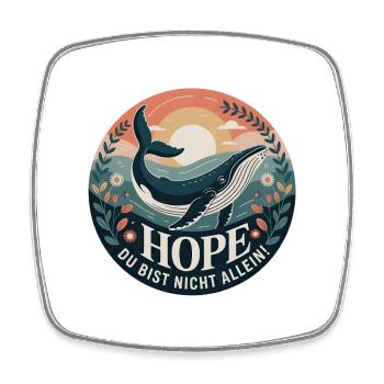Hope/ Timmy der Wal in der Ostsee - Viereckiger Kühlschrankmagnet - Weiß - Vorne