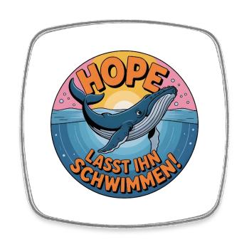 Hope/ Timmy der Wal in der Ostsee - Viereckiger Kühlschrankmagnet - Weiß - Vorne