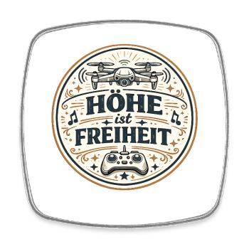 Höhe ist Freiheit – Drohnen-Motiv - Viereckiger Kühlschrankmagnet - Weiß - Vorne