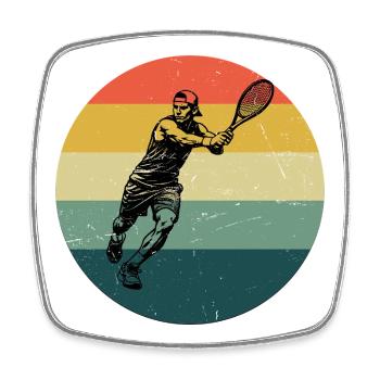 Idée cadeau pour un tennis avec tennis - Magnet carré - blanc - Devant
