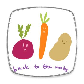 Back to the roots - Square fridge magnet - white - Front