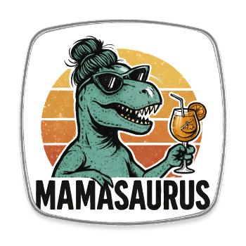 Mamasaurus Mama Mutter Geschenkidee Humor Lustig - Viereckiger Kühlschrankmagnet - Weiß - Vorne